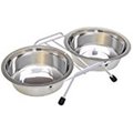 Fancy Feline 16 oz Stainless Steel Double Dish in Wire Rack FA2634519